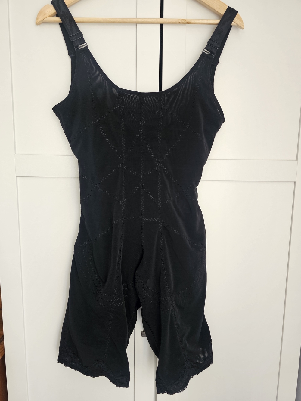 NWT Supplim Black Lace Full Body Shapewear Corset Bodysuit Open Crotch Size 2XL